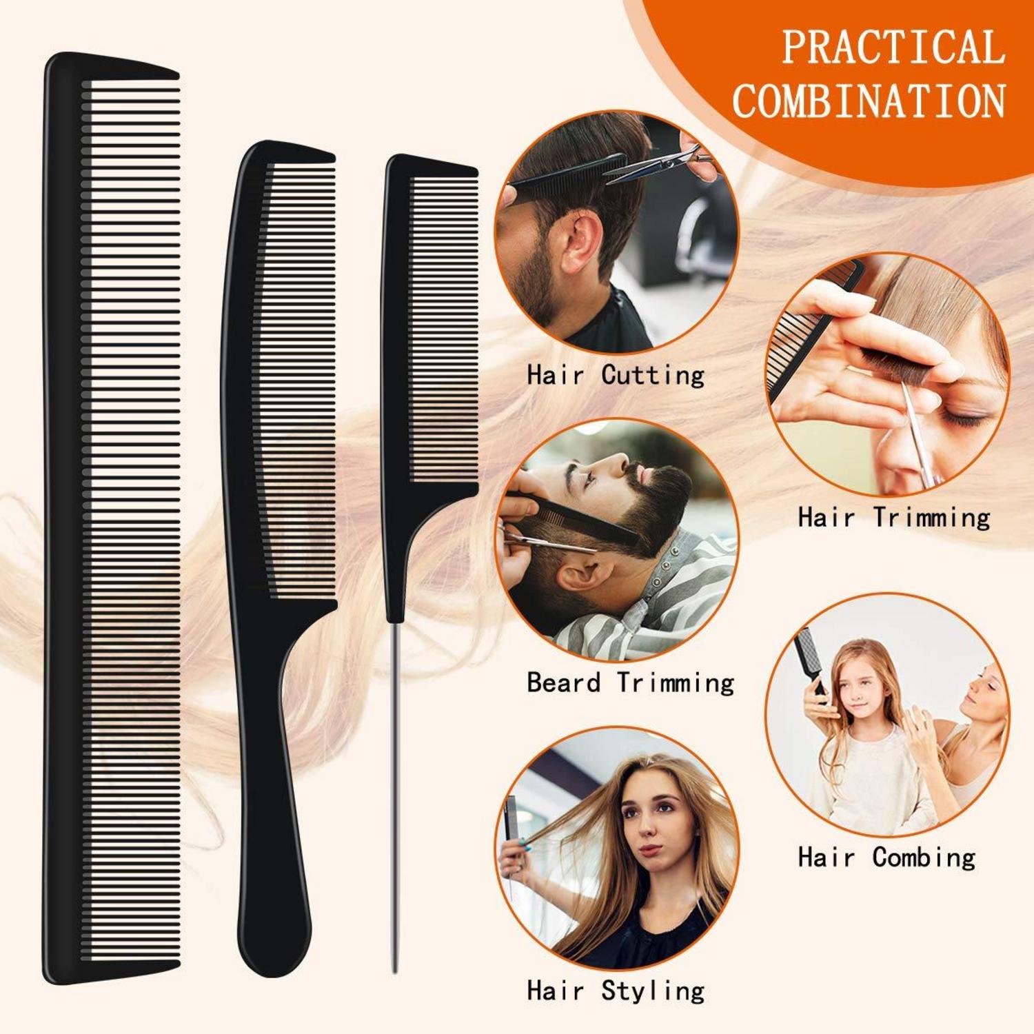 Professionelles Haarkamm-Set - 3-teiliges Styling Kamm Kit aus Carbon