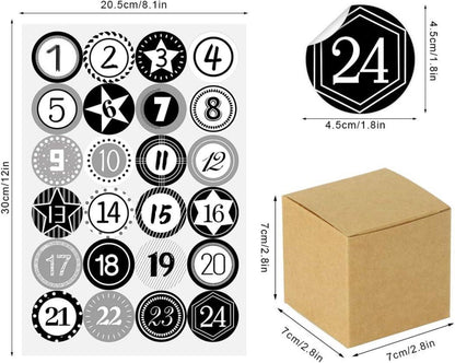 Adventskalender Weihnachts DIY Bastelset mit Aufkleber 24