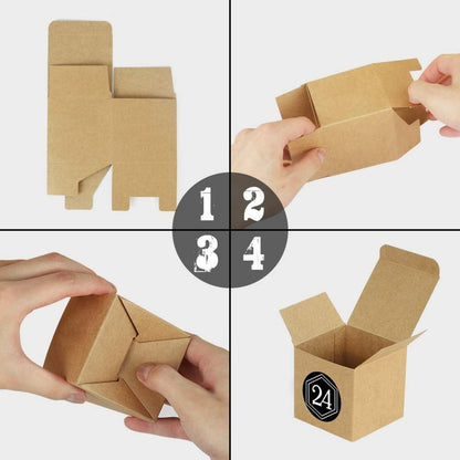 Adventskalender zum Befüllen mit Aufklebern, Schwarz-weiß, Bastelset