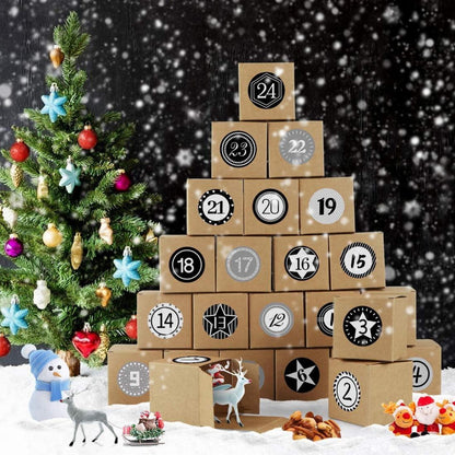 Adventskalender zum Befüllen mit Aufklebern, Bastelset