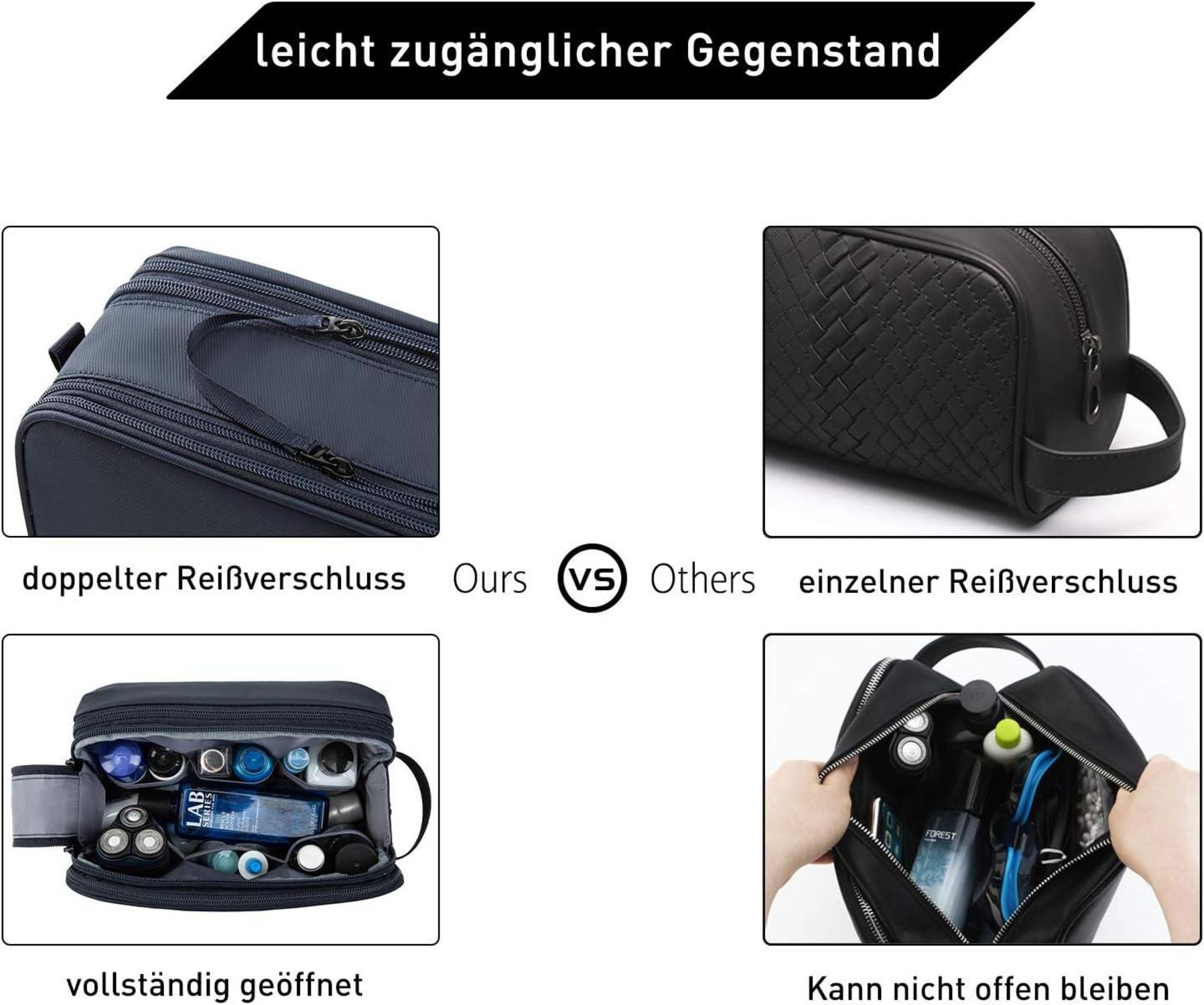 BAGSMART Herren Reise Kulturtasche Kosmetiktasche 5L Blau
