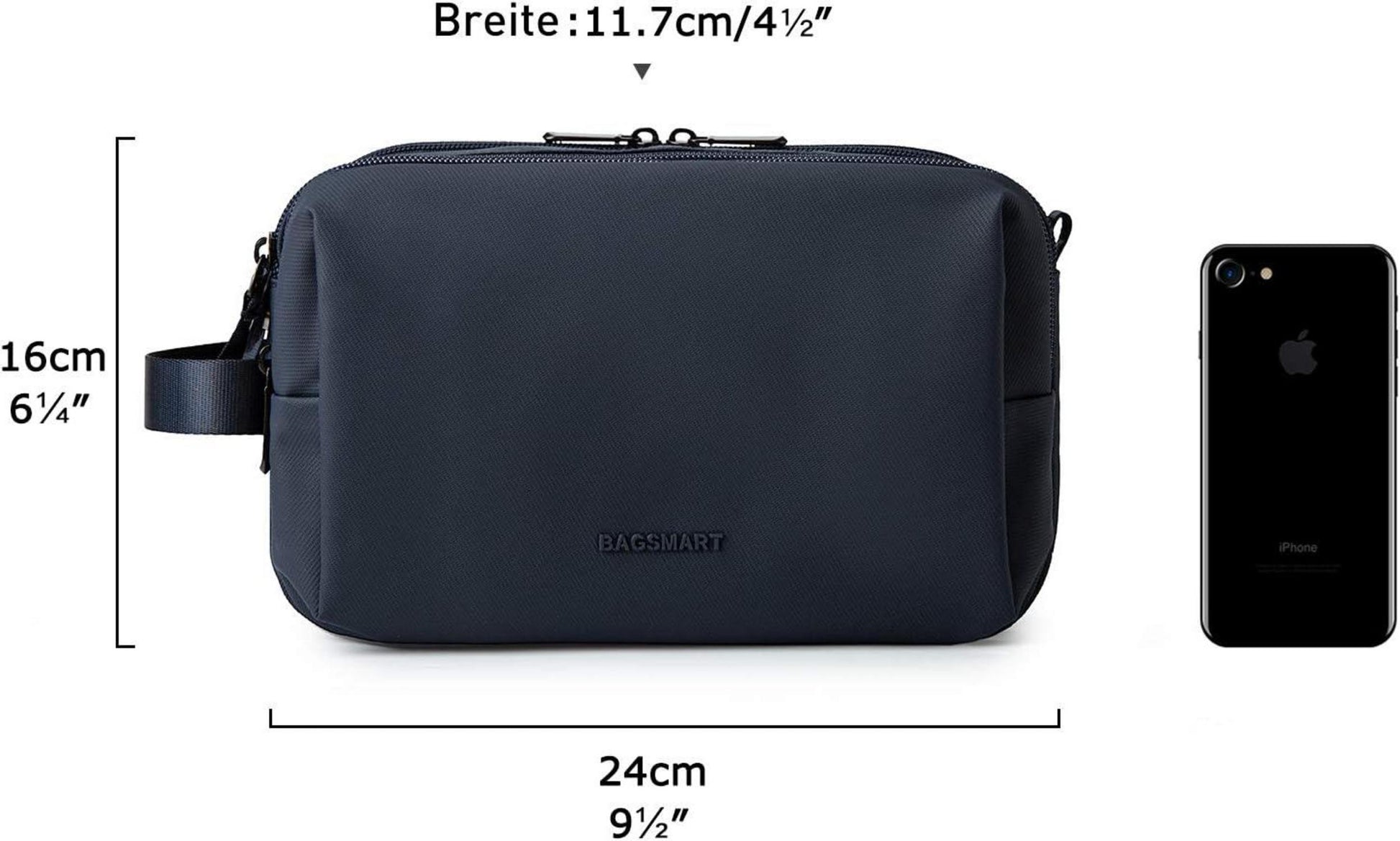 BAGSMART Herren Reise Kulturtasche Kosmetiktasche 5L Blau