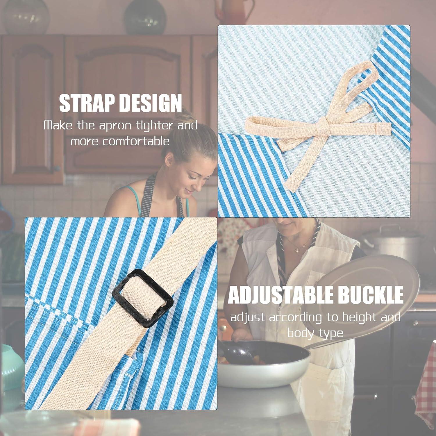 2er Set Küchenschürze Baumwolle Leinen Kochschürze Tasche 72cm*68cm