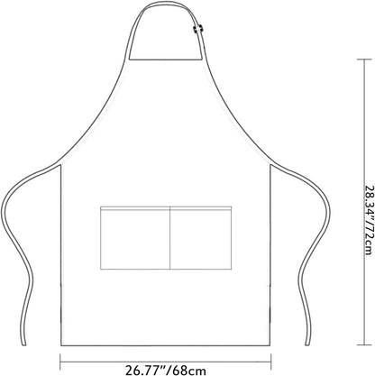 2er Set Baumwolle Leinen Küchenschürze Damen Kochschürze 72cm*68cm Grün Blau