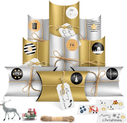 Adventskalender DIY zum Befüllen mit 24 Zahlenaufklebern