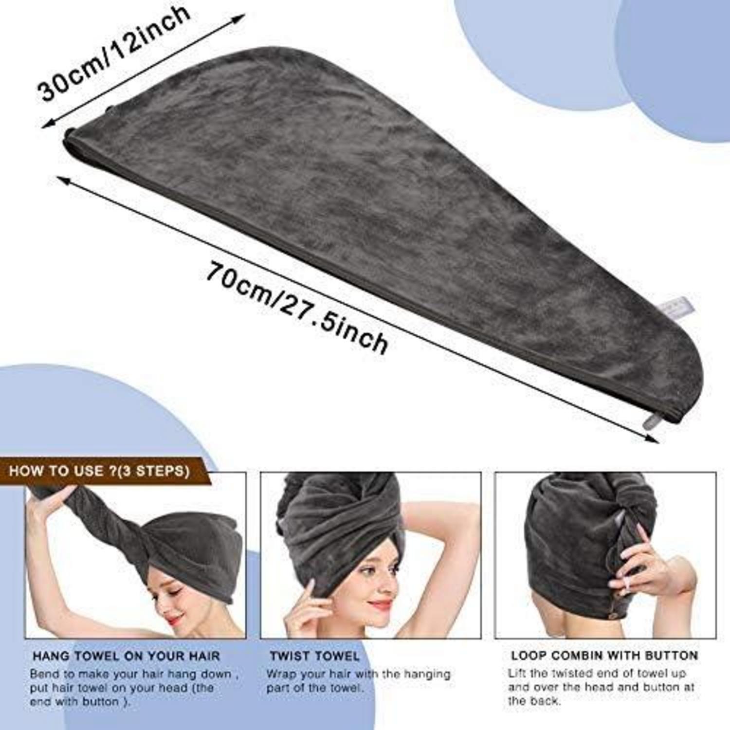 Haarturban Mikrofaser schnelltrocknend weich super saugfähig 30x70cm