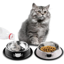 Katzen Futternapf Set 2 Stück Edelstahl Rutschfest