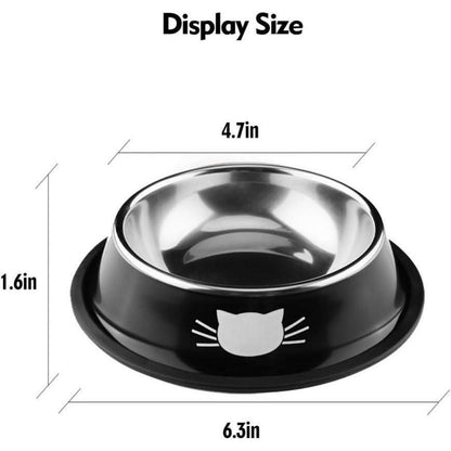 Katzen Futternapf Set 2 Stück Edelstahl Rutschfest