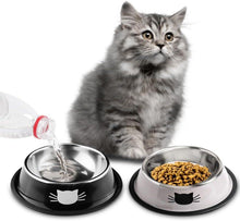 Katzen Futternapf Set 2 Stück Edelstahl Rutschfest
