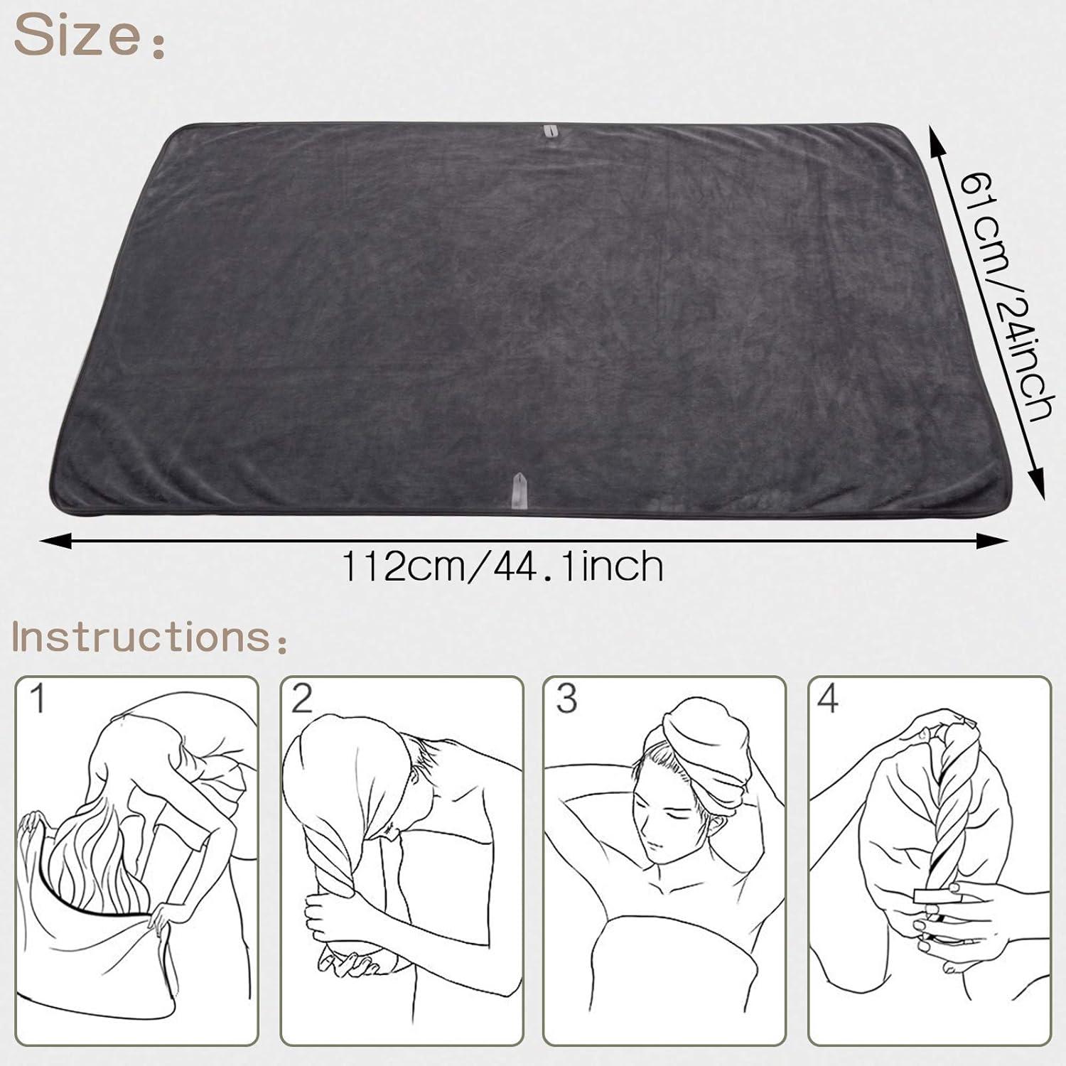 Schnelltrocknendes Mikrofaser Haartuch super saugfähig 61cm x 112cm