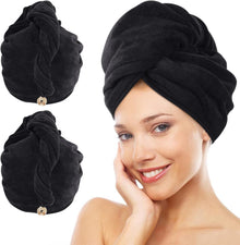 Haarturban Mikrofaser schnelltrocknend weich saugfähig 2er Pack