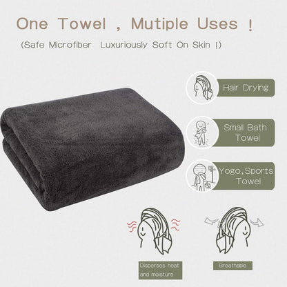 Handtuch Turban Groß für Langes Haar Weich Schnelltrocknend 61cm x