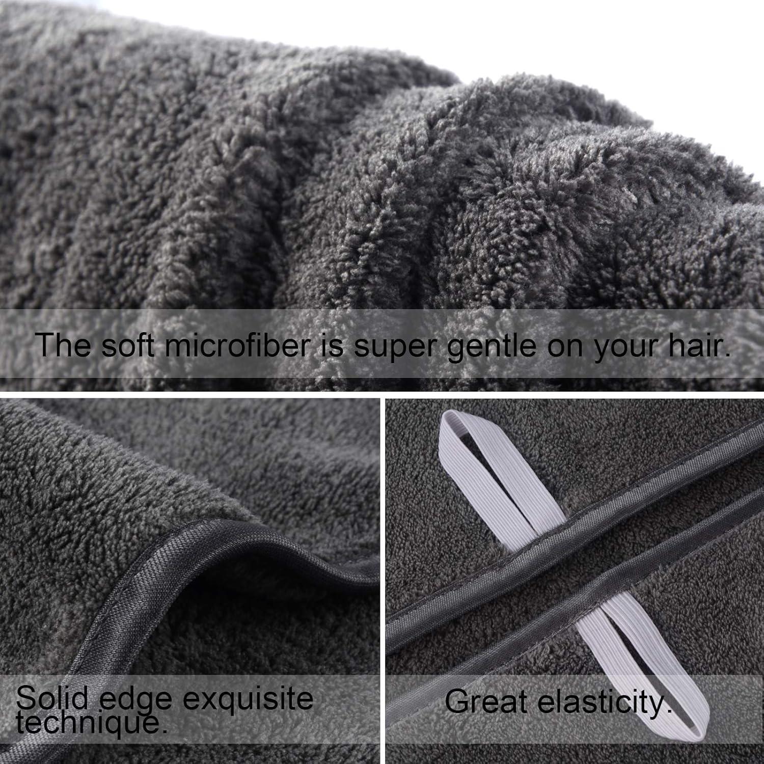 Handtuch Turban Groß Haarhandtuch 61x112 Schnelltrocknend Dunkelgrau