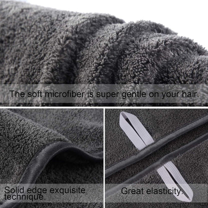 Handtuch Turban Groß Haarhandtuch 61x112 Schnelltrocknend Dunkelgrau