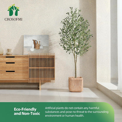 CROSOFMI Künstlicher Olivenbaum 180cm Tropische Pflanze