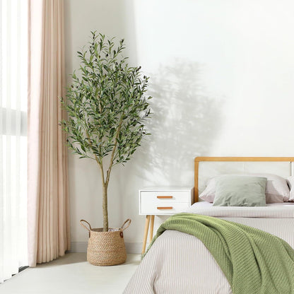CROSOFMI Künstlicher Olivenbaum 180cm Tropische Pflanze