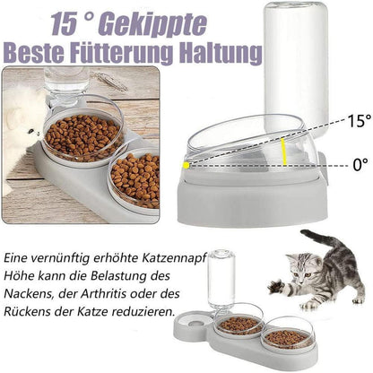 Katzennapf-Set 15° Neigbar Futternapf Nass Trockenfutter