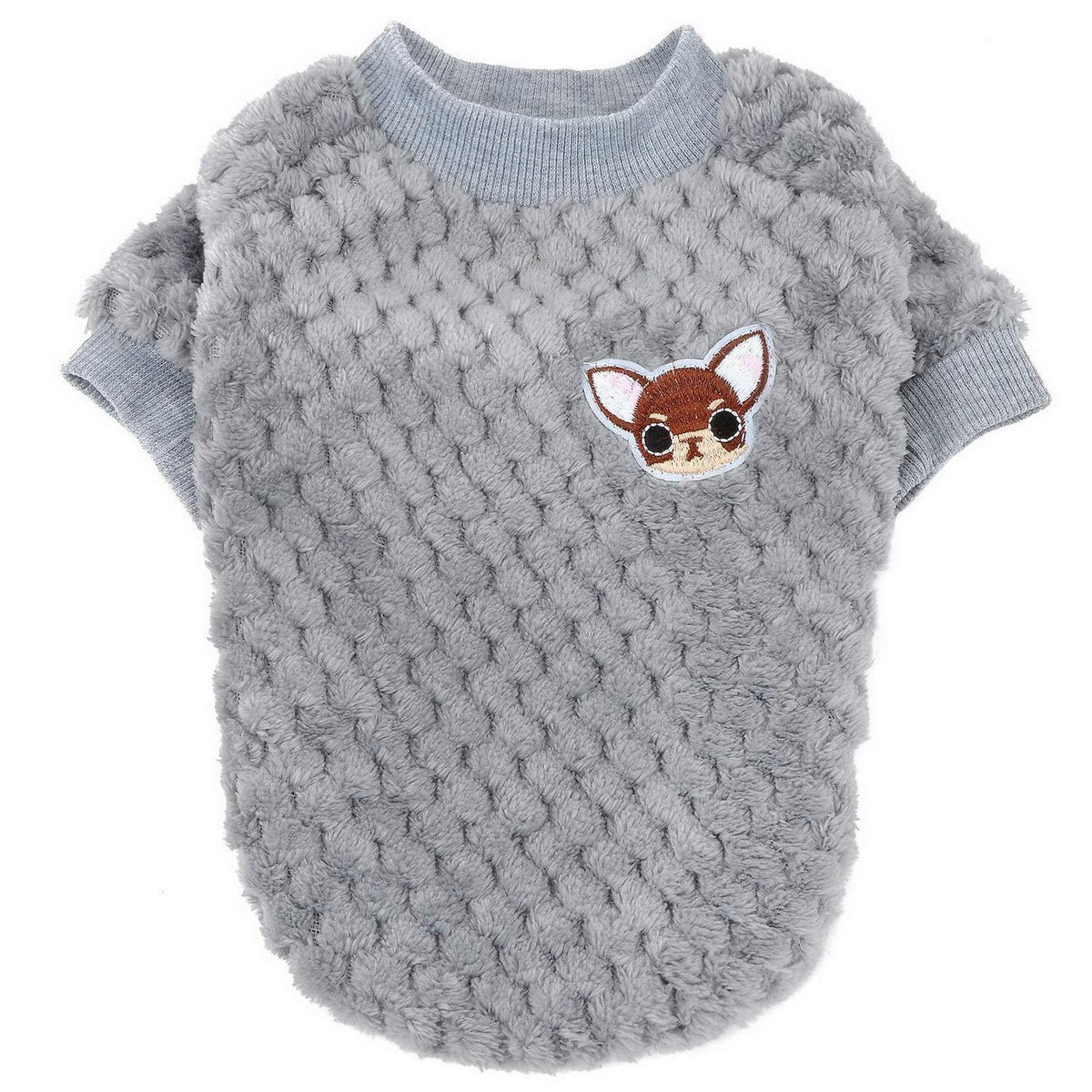 Hundepullover Fleece Wintermantel Grau M