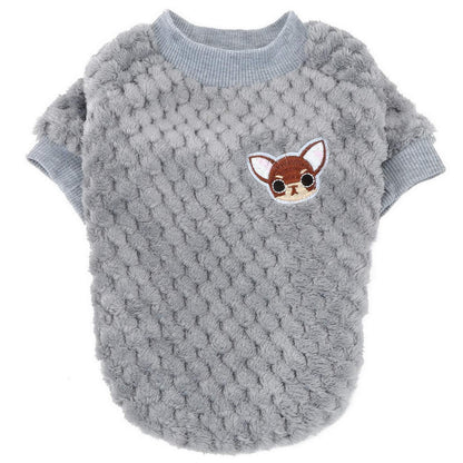 Hundepullover Fleece Wintermantel Grau M