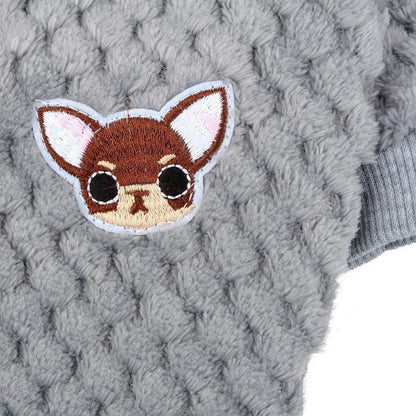 Hundepullover Fleece Wintermantel Grau XL