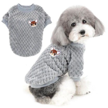 Hundepullover Fleece Wintermantel Größe L Grau