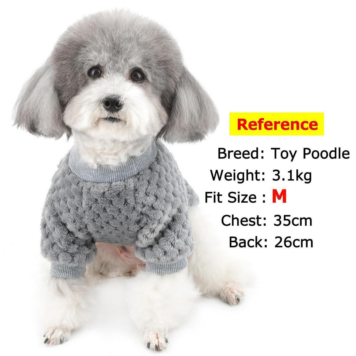 Hundepullover Fleece Wintermantel Größe L Grau