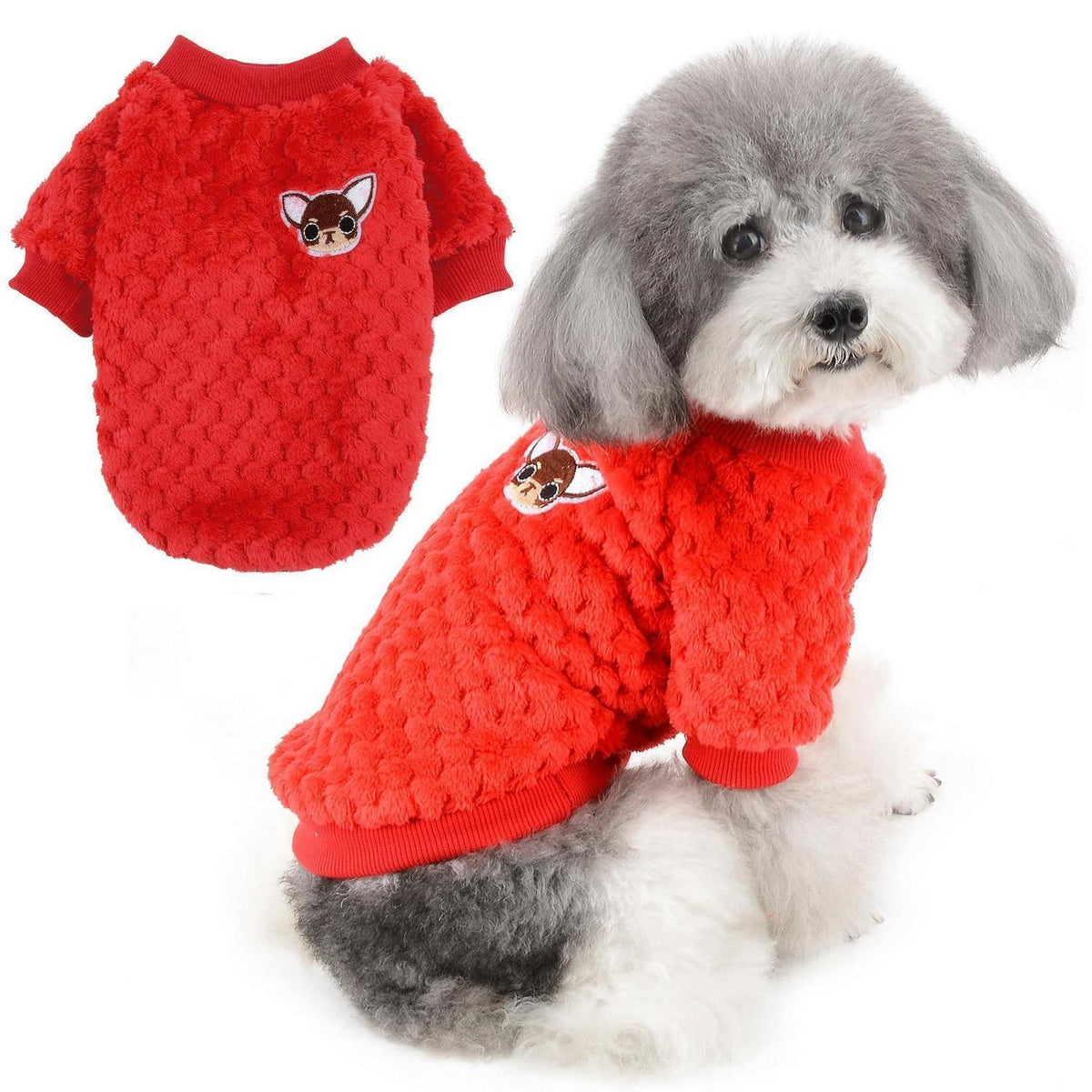 Hundepullover Fleece Warm Rot M
