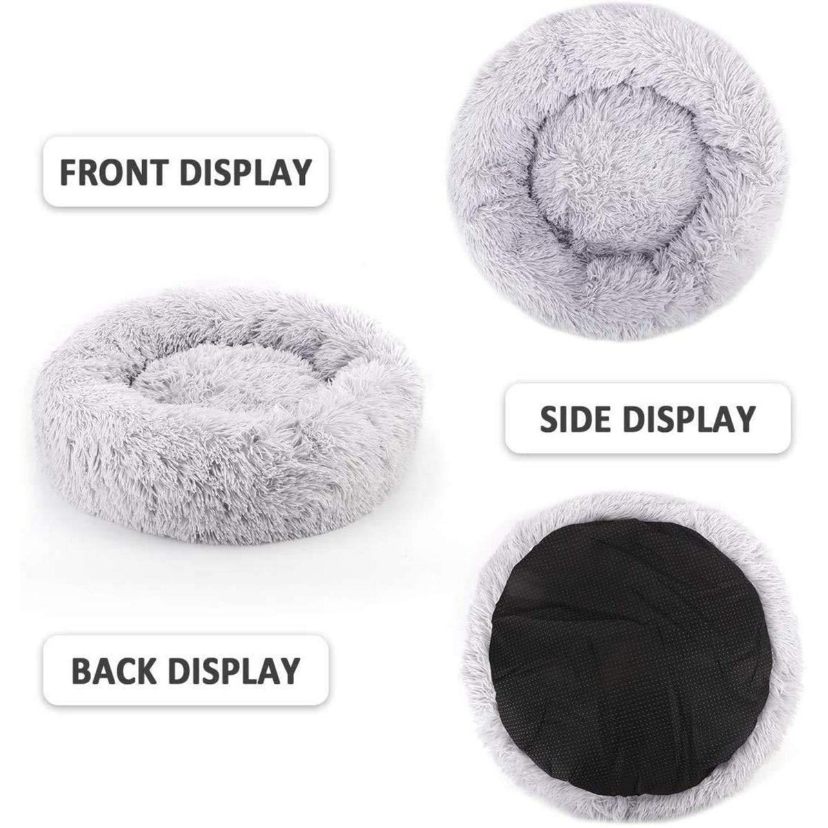 Hundebett Donut Grün 120cm – Weiches Plüschkissen für Große Hunde