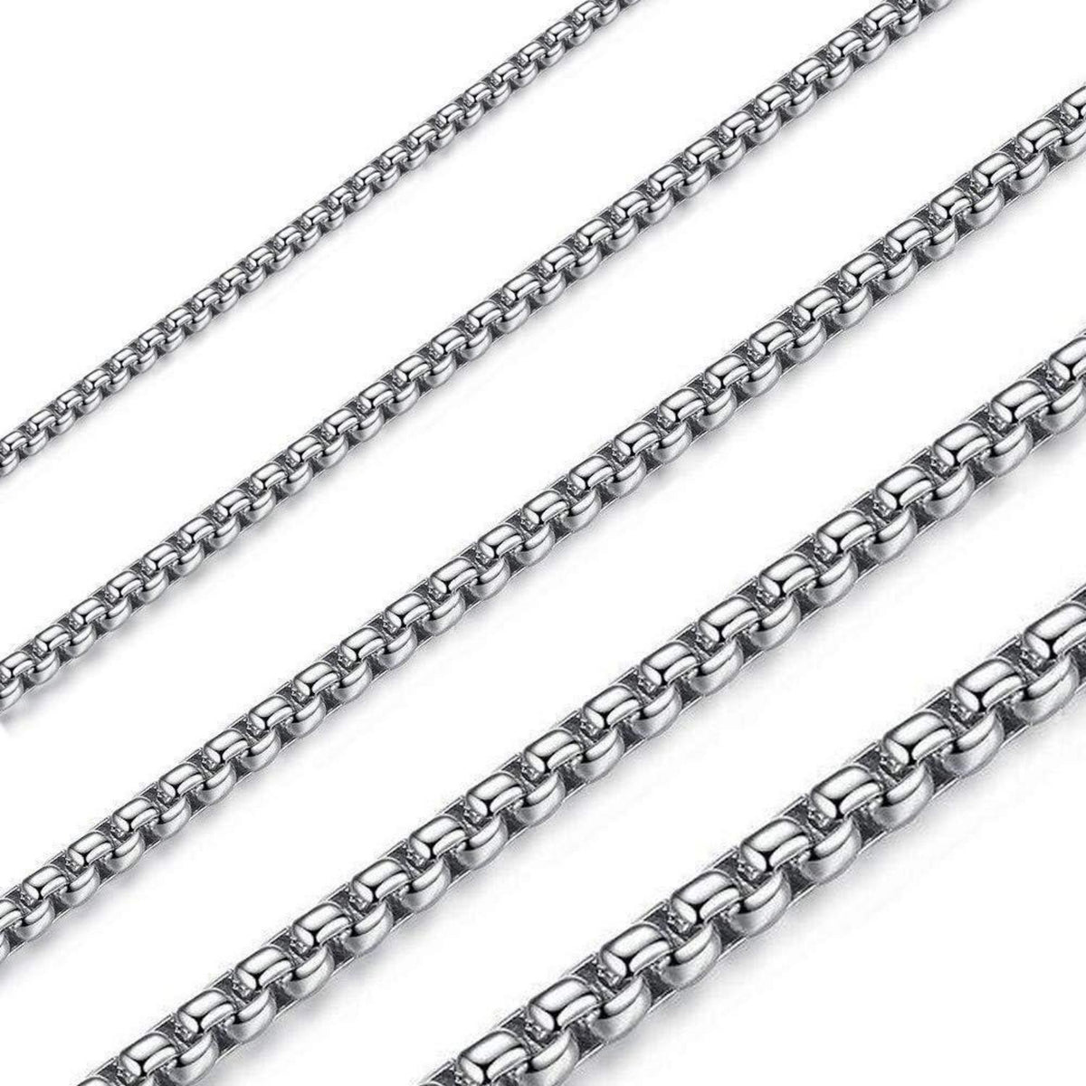 Edelstahl Seilketten Halskette für Damen und Herren, 2mm Breite, 80cm Länge