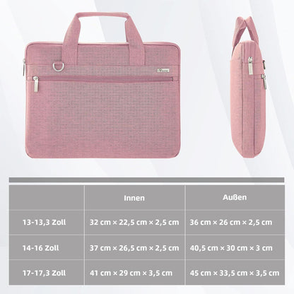 Voova Laptoptasche 17-17,3 Zoll Wasserdicht Stoßfest Pink