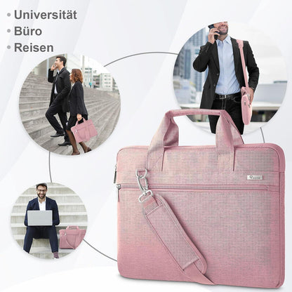 Voova Laptoptasche 17-17,3 Zoll Wasserdicht Stoßfest Pink