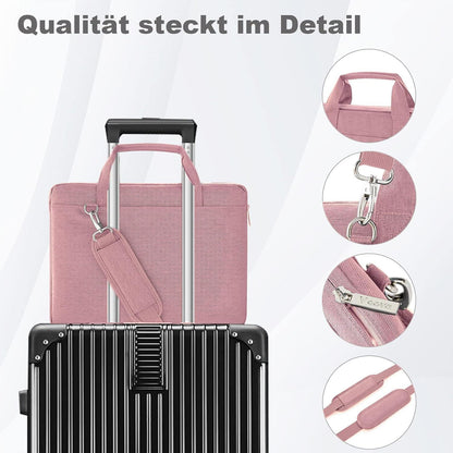 Laptoptasche 17-17,3 Zoll Wasserdicht Stoßfest Umhängetasche Pink