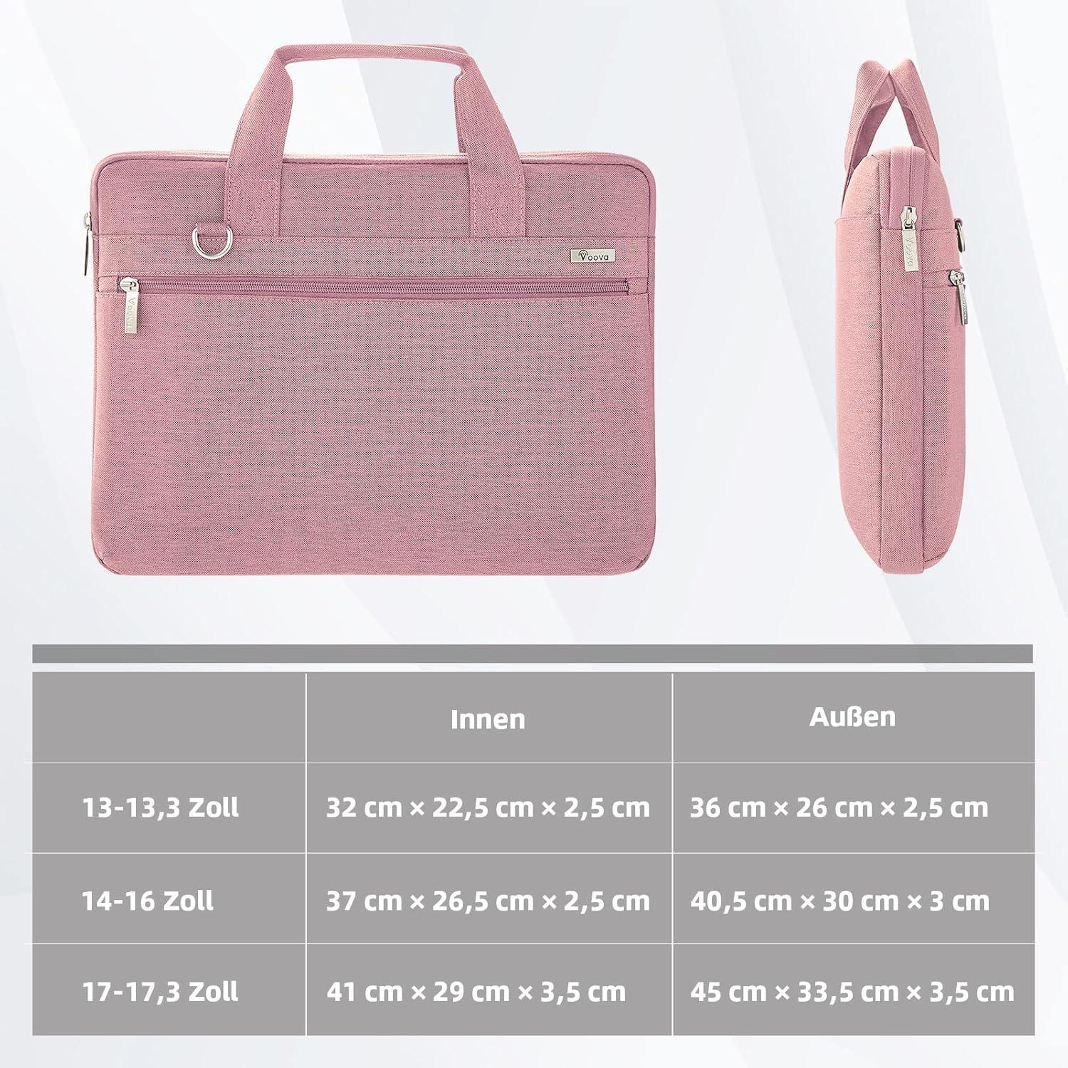 Voova Laptoptasche 360°Schutz 15-16 Zoll Wasserdicht Pink