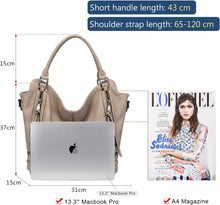 Realer Damen Großer Shopper Handtasche Set 2-teilig Khaki