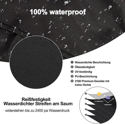 Wasserdichte Grillabdeckung für Standgrill Ø50cm - Schwarz
