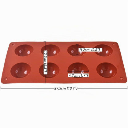 Silikonform Halbkugel 8-Loch – 3er Set für Schokolade & Kuchen