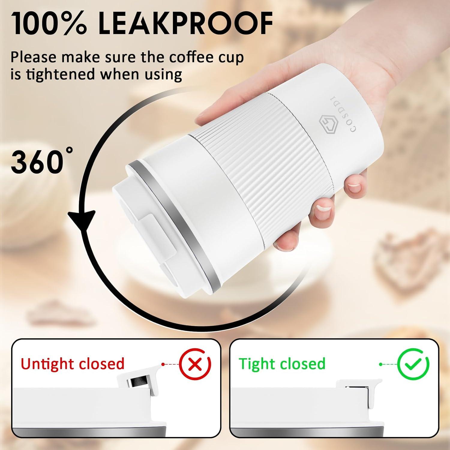 Thermobecher Edelstahl Isolierbecher Travel Mug 380ml White 1 Stück