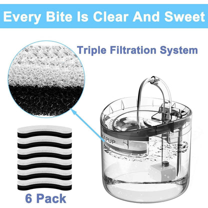 HAPUP Katzenbrunnen Filter Ersatzfilter Aktivkohle 6er Pack