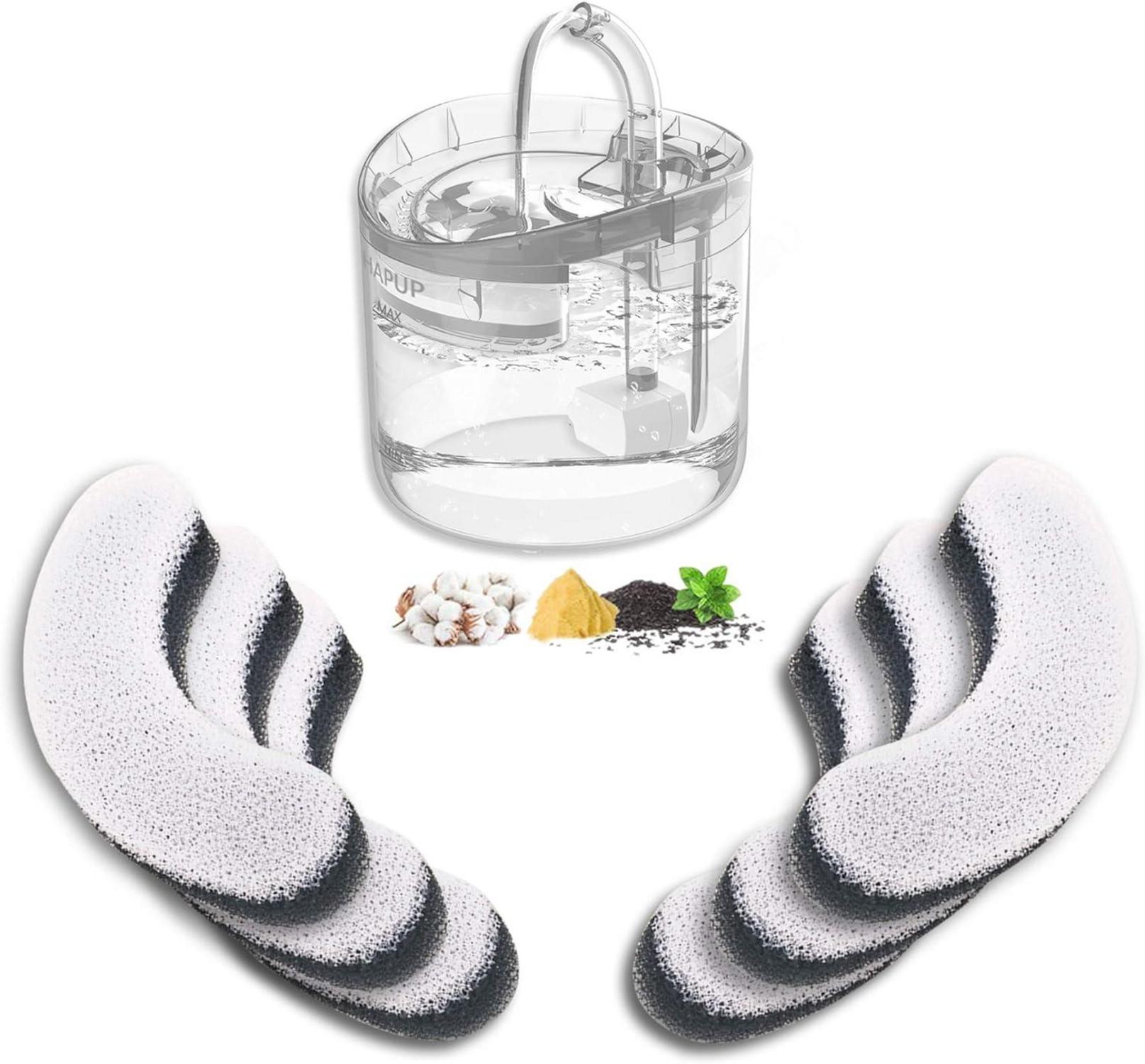 HAPUP Katzenbrunnen Filter Ersatzfilter 6 Pack Aktivkohlefilter