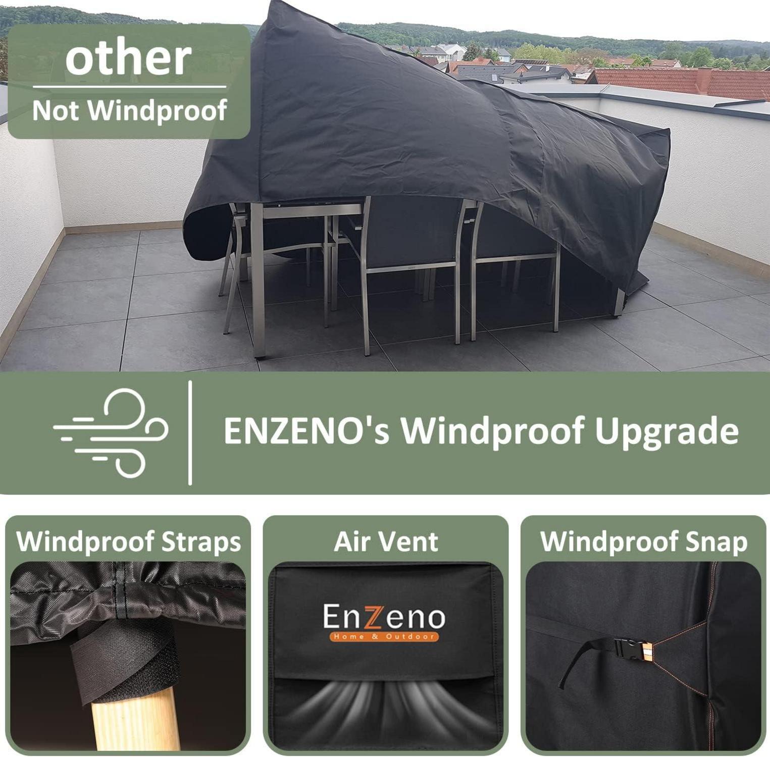 Enzeno Gartenmöbel-Abdeckung, wasserdicht, winddicht, 420D