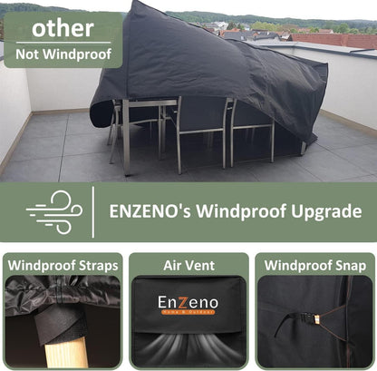 Enzeno Gartenmöbel-Abdeckung, wasserdicht, winddicht, 420D