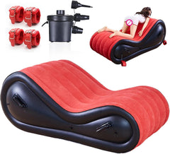 Aufblasbares Sexkissen Stuhl BDSM Lendenkissen Handschellen Fußfesseln