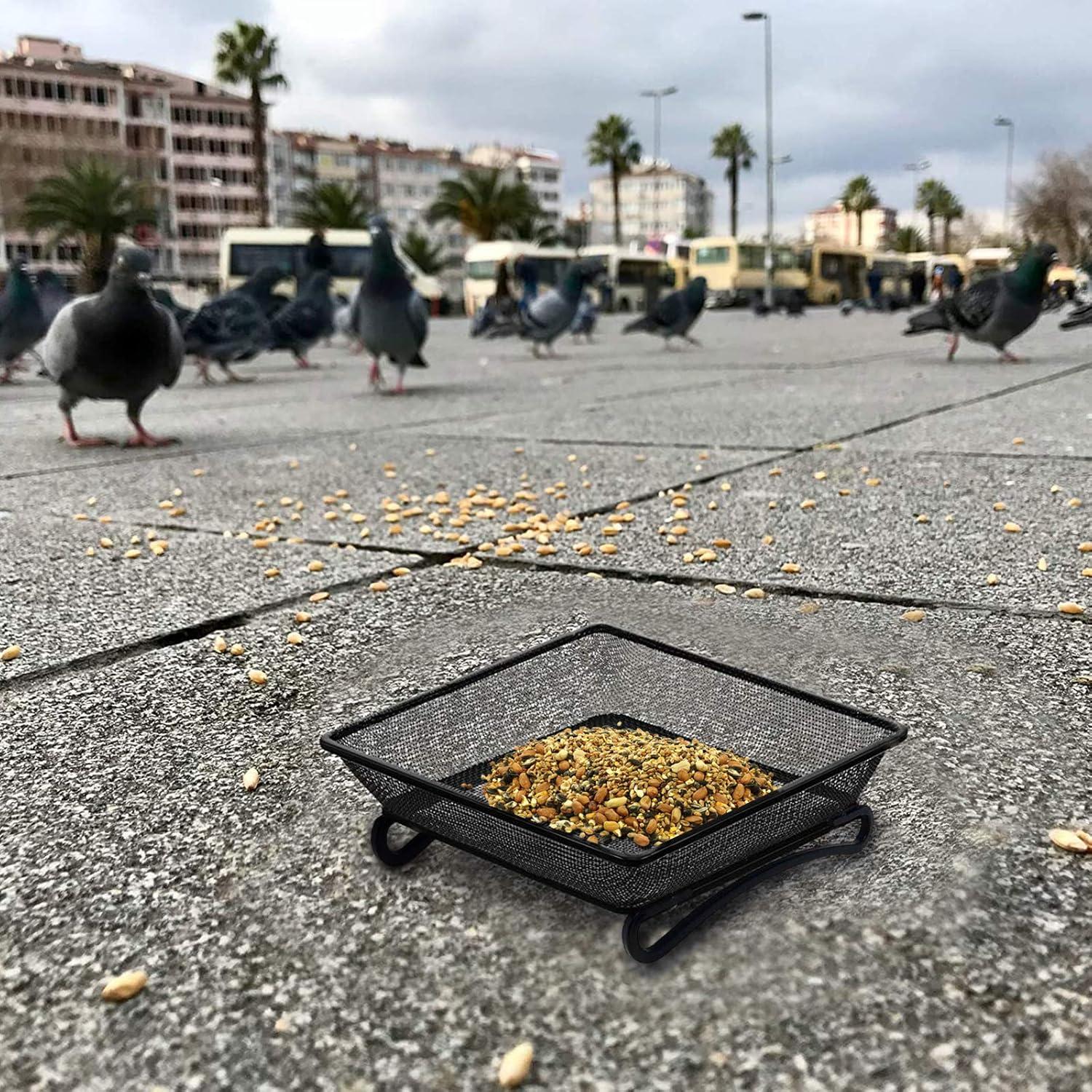 Feinmaschige Bodenfutterstation Metallgeflecht Wildvögel Futterschale