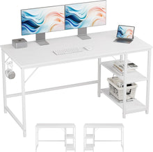 Schreibtisch mit Seitenablagen und Kopfhörerhaken 140x60cm