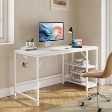 JOISCOPE Schreibtisch 140x60cm Weiß mit Seitenablagen und