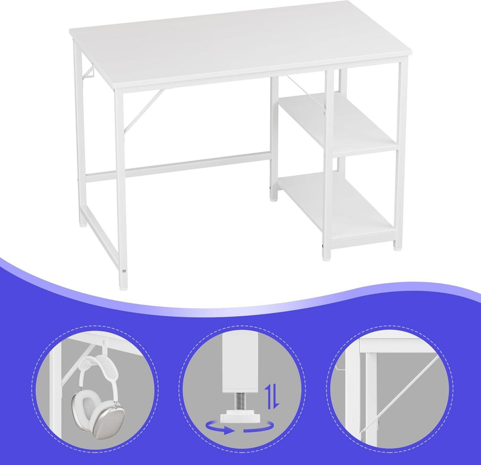 Schreibtisch Computertisch Bürotisch 140x60cm Weiß E0 Spanplatte
