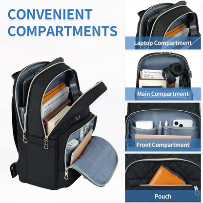 Rucksack Damen 15,6 Zoll Laptop Schulrucksack Daypack USB