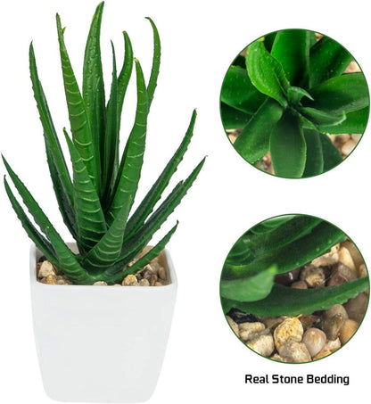 Kunstpflanzen Sukkulenten Set 6 Stück Topf Deko Haus Balkon