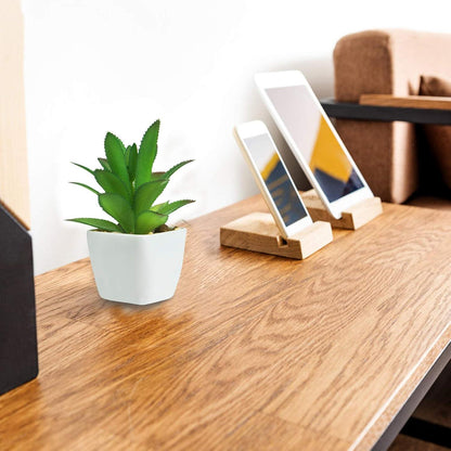 6er Set künstliche Sukkulenten Tischdeko im Topf grün Home Office MEHRWEG