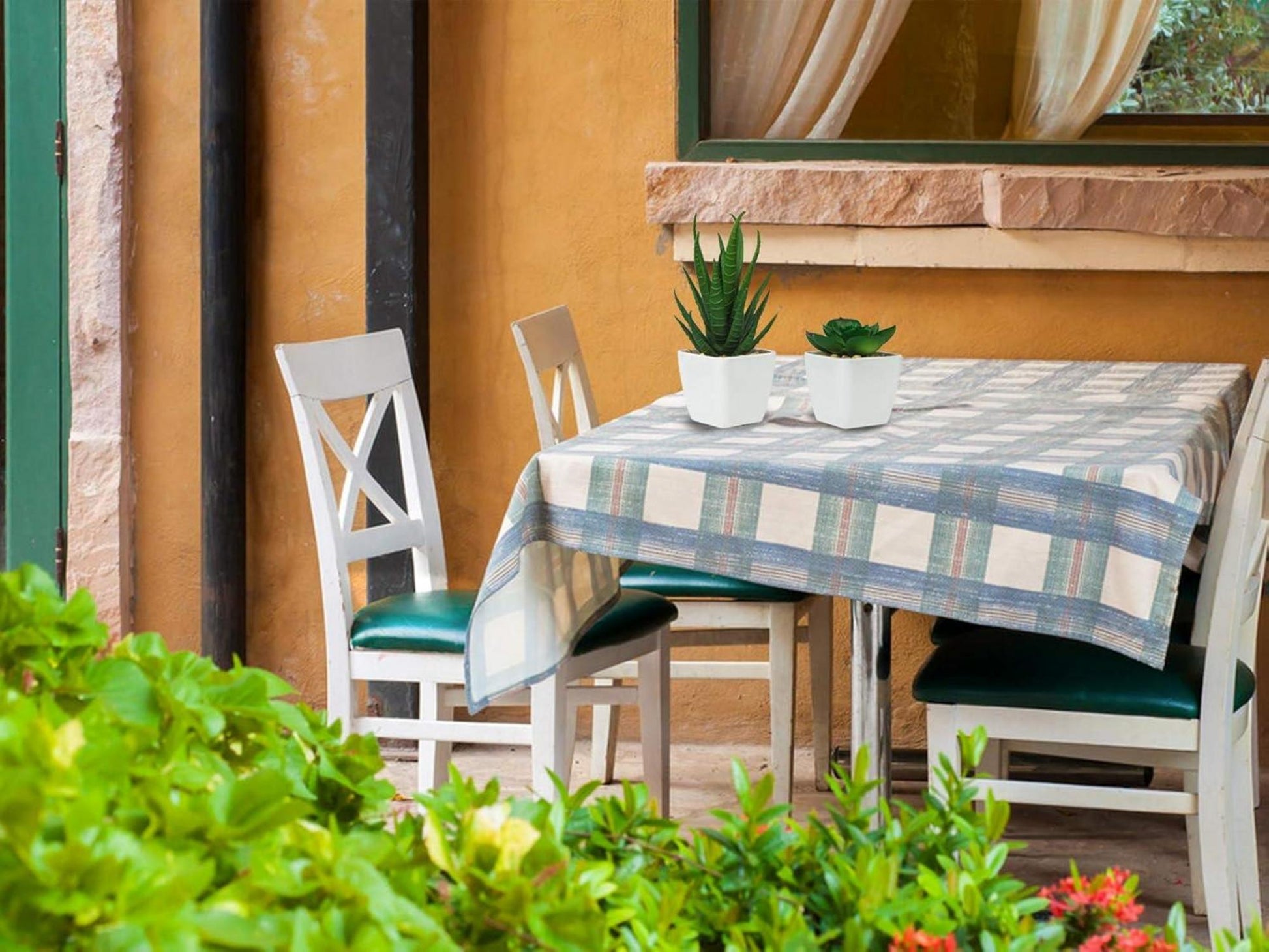 6er Set Grüne Künstliche Sukkulenten im Topf für Haus und Büro